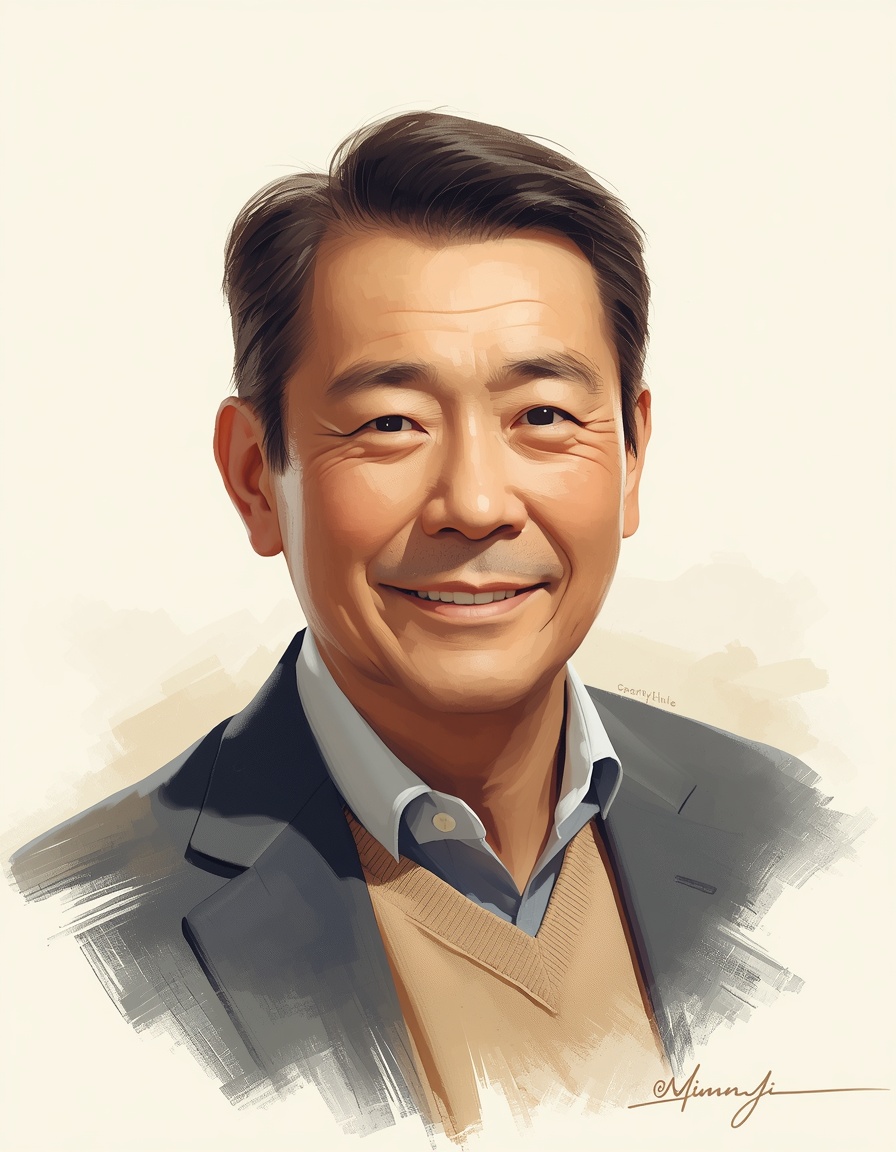 Personalized individual portrait of a man